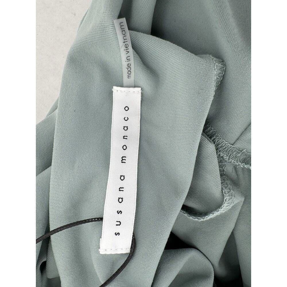 Susana Monaco Dress Sz L Ruffle Strap Green Bodycon Party Wedding Guest $125 - Picture 12 of 16